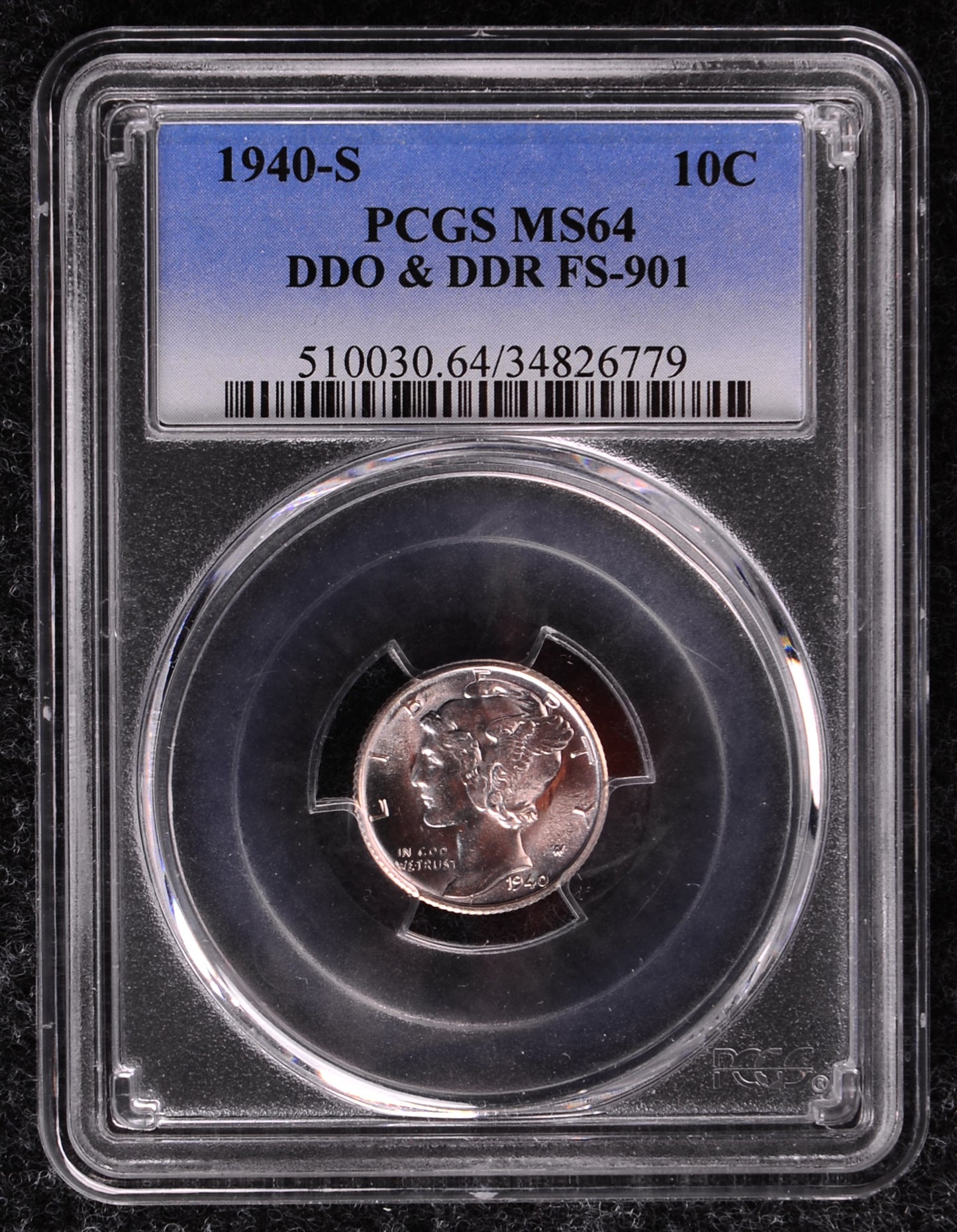 1940-S Mercury Dime PCGS MS64 FS-901 DDO DDR