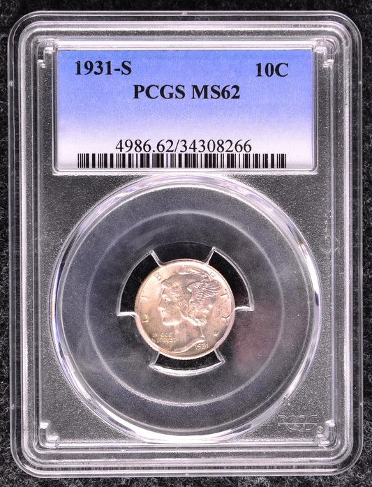1931-S Mercury Dime PCGS MS62